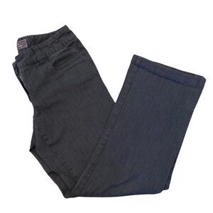 DENVER HAYES Curvy Grey Wide Leg Mid Rise Cotton Stretch Casual Pant 6